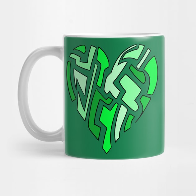 Green Fragmented Heart by VazMas Design